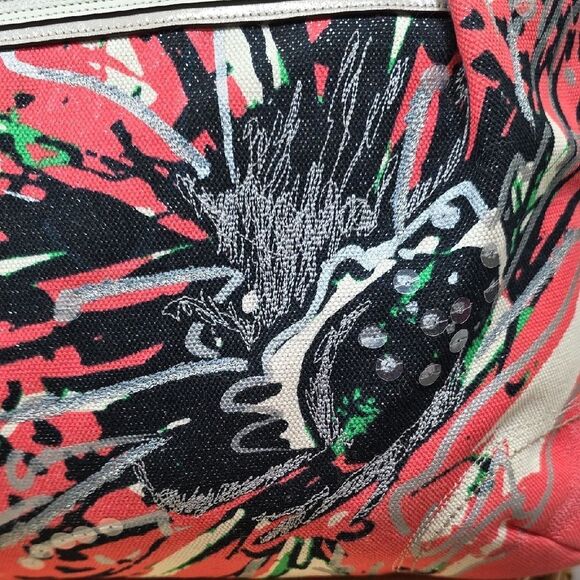 Coach Poppy Placed Flower Glam Tote Multi Color with Wallet - Picture 4 of 16